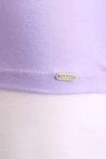 Débardeur/T-shirt de luxe en bambou égyptien Zeus, coupe classique, col rond, violet