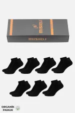 Coffret de 7 paires de chaussettes courtes pour homme en coton biologique, noires
