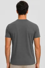 Egyptian Men's Cashmere Crew Neck Short Sleeve Undershirt Grey