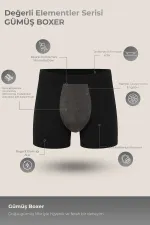 Boxer long Silverman Silver pour homme, couleur noire, style égyptien.