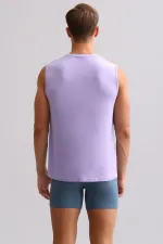 Mısırlı BAMBOO ZEUS LUXURY Regular Fit V-Neck Athletic Tank Top/T-Shirt Purple