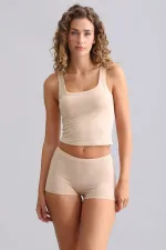 Mısırlı Modal By TENCEL U HELEN Kalın Askılı Crop / T-Shirt Ten