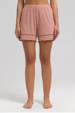 Mısırlı Kadın Örme Askılı Short Takım Somon