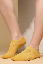 Mısırlı Kadın Bambu Tekli Yazlık No Show Çorap Sarı