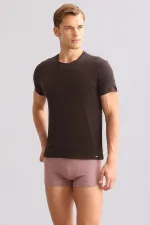 Mısırlı BAMBOO ZEUS LUXURY Regular Fit Crew Neck Undershirt/T-Shirt Brown