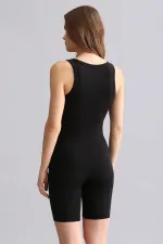 Mısırlı Modal By TENCEL U HELEN Thick Strap Long T-Shirt / Tank Top Black