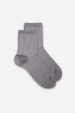 Mısırlı Kadın Merserize Tekli Soket Çorap Gri