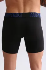 Mısırlı Modal By TENCEL SPARTACUS PERFORMANCE Long Boxer Mavi Lastikli Siyah