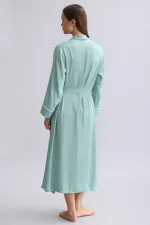 Mısırlı Women's Bamboo Robe, Light Green