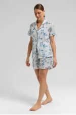 Mısırlı Kadın Pamuk Gömlek Pijama Beyaz