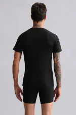 Mısırlı BAMBU HERCULES Slim Fit Bisiklet Yaka Fanila / T-Shirt Siyah