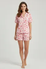 Pamuklu Kısa Kollu Gömlek Şortlu Takım AÇIK SARI