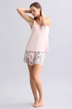 Mısırlı Kadın Örme İp Askılı Atlet Açık Pembe