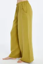 Mısırlı MÜSLİN Pamuklu Pantolon Yeşil