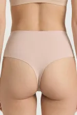 Egyptian Laser Cut High Waist Thong Powder Pink