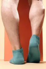 Chaussettes invisibles d'été en bambou pour homme, bleu pastel, de couleur égyptienne