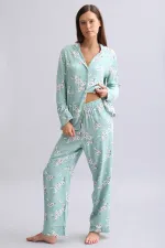 Mısırlı Kadın Bambu Pijama Takımı Çağla Yeşili