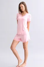 Ensemble T-shirt et short en satin rose pour femme, style égyptien