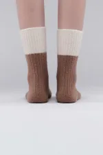 Mısırlı Kadın Soft Peluş Termal Tekli Soket Çorap Bej