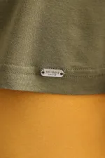 Débardeur/T-shirt de sport ZEUS LUXURY en coton biologique égyptien, coupe classique, col en V, couleur kaki olive