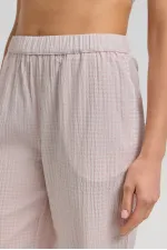 Mısırlı Kadın Pamuk Ekoseli Alt Pijama Açık Pembe