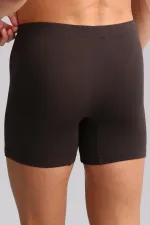 Mısırlı ORGANIC Cotton ZEUS LUXURY Regular Fit Metal Emblem Long Boxer Shorts Brown