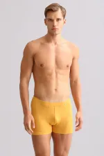 Mısırlı ORGANIC Pamuklu ZEUS LUXURY Regular Fit Metal Armalı Boxer Hardal