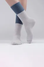 Mısırlı Kadın Soft Peluş Termal Tekli Soket Çorap Gri