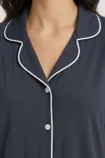 Ensemble pyjama modal anthracite pour femme, style égyptien