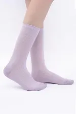 Mısırlı Kadın Modal Kaşmir Tekli Soket Çorap Lila