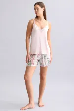 Mısırlı Kadın Örme İp Askılı Atlet Açık Pembe