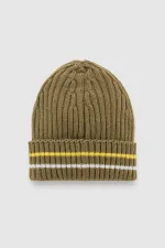 Bonnet rayé égyptien pour homme - Jess kaki clair