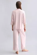 Mısırlı Kadın Bambu Pijama Takımı Açık Pembe