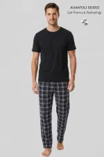 Mısırlı Erkek Pamuk Ekoseli Alt Pijama Saks Mısırlı Erkek Pamuk Ekoseli Alt Pijama Saks