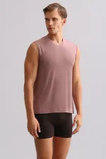 Mısırlı ORGANIC Pamuklu ZEUS LUXURY Regular Fit V Yaka Sporcu Atlet / T-Shirt Lavender