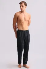 Pantalon droit en bambou noir pour homme, style égyptien