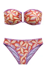 Mısırlı Etekli Uzun Üçgen Bikini Takım Flower