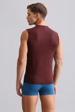 Mısırlı Modal By TENCEL HERCULES Slim Fit V-Neck Athletic Tank Top / T-Shirt Burgundy