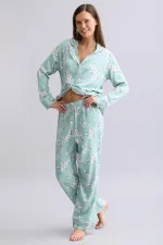 Mısırlı Kadın Bambu Pijama Takımı Çağla Yeşili