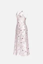 Tunique longue en satin crème pour femme égyptienne