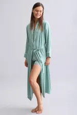 Mısırlı Women's Bamboo Robe, Light Green