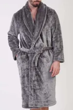 Mısırlı Men's Welsoft Robe, Grey