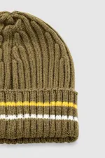 Bonnet rayé égyptien pour homme - Jess kaki clair