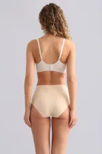 Culotte hipster beige à découpe laser égyptienne taille mi-haute