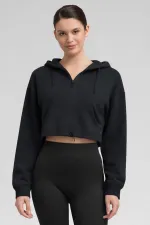 Mısırlı Yarım Fermuarlı Kapüşonlu Orta Sweatshirt Antrasit Mısırlı Yarım Fermuarlı Kapüşonlu Orta Sweatshirt Antrasit