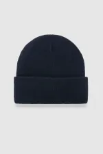 Mısırlı Unisex Yün Kıvrık Düz Bere - Javier Lacivert