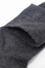 Mısırlı Erkek Organik Pamuklu Tekli Soket Çorap Gri