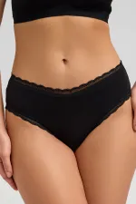 Culotte taille haute en dentelle modale égyptienne noire