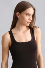 Mısırlı Modal By TENCEL U HELEN Thick Strap Long T-Shirt / Tank Top Brown