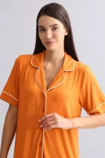 Mısırlı Kadın Modal Gecelik Pas Kırmızı